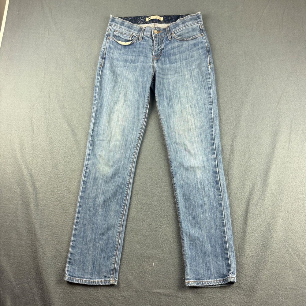 Levis 525 Jeans Women's 6M (Fits 29x29) Blue Straight Leg Light Stretch Paisley